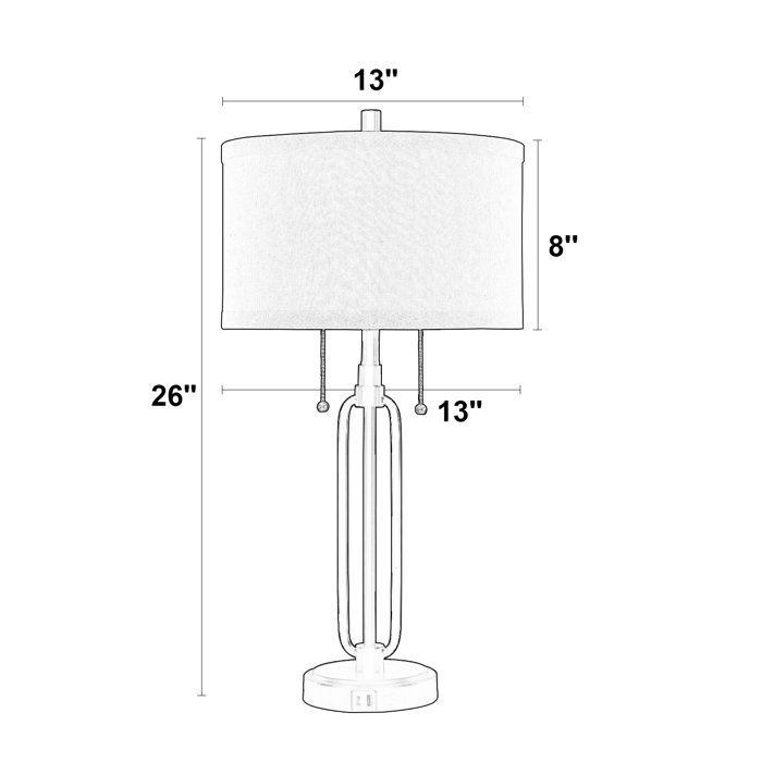 Latitude Run® Metal USB Table Lamp & Reviews Wayfair